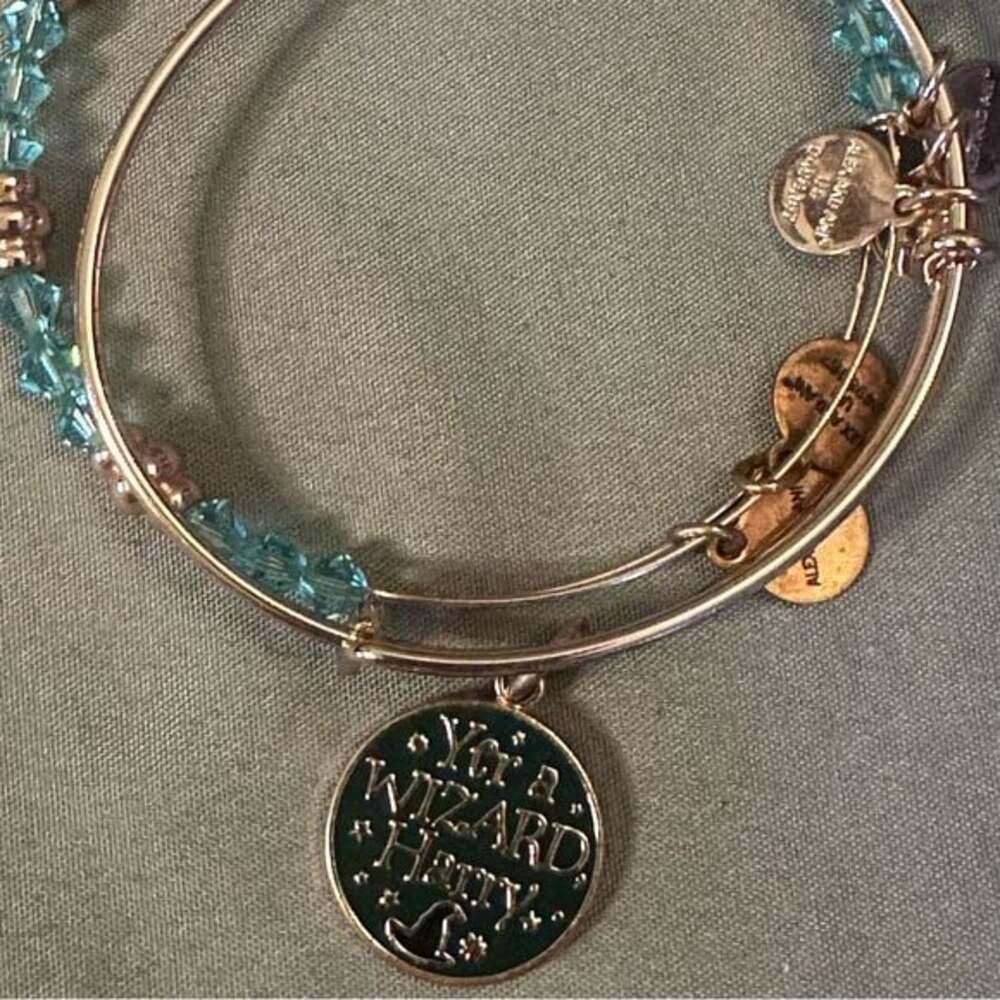 Alex & Ani x Harry Potter Teal, Rose gold Yer a Wizard Harry beaded Bracelet Set